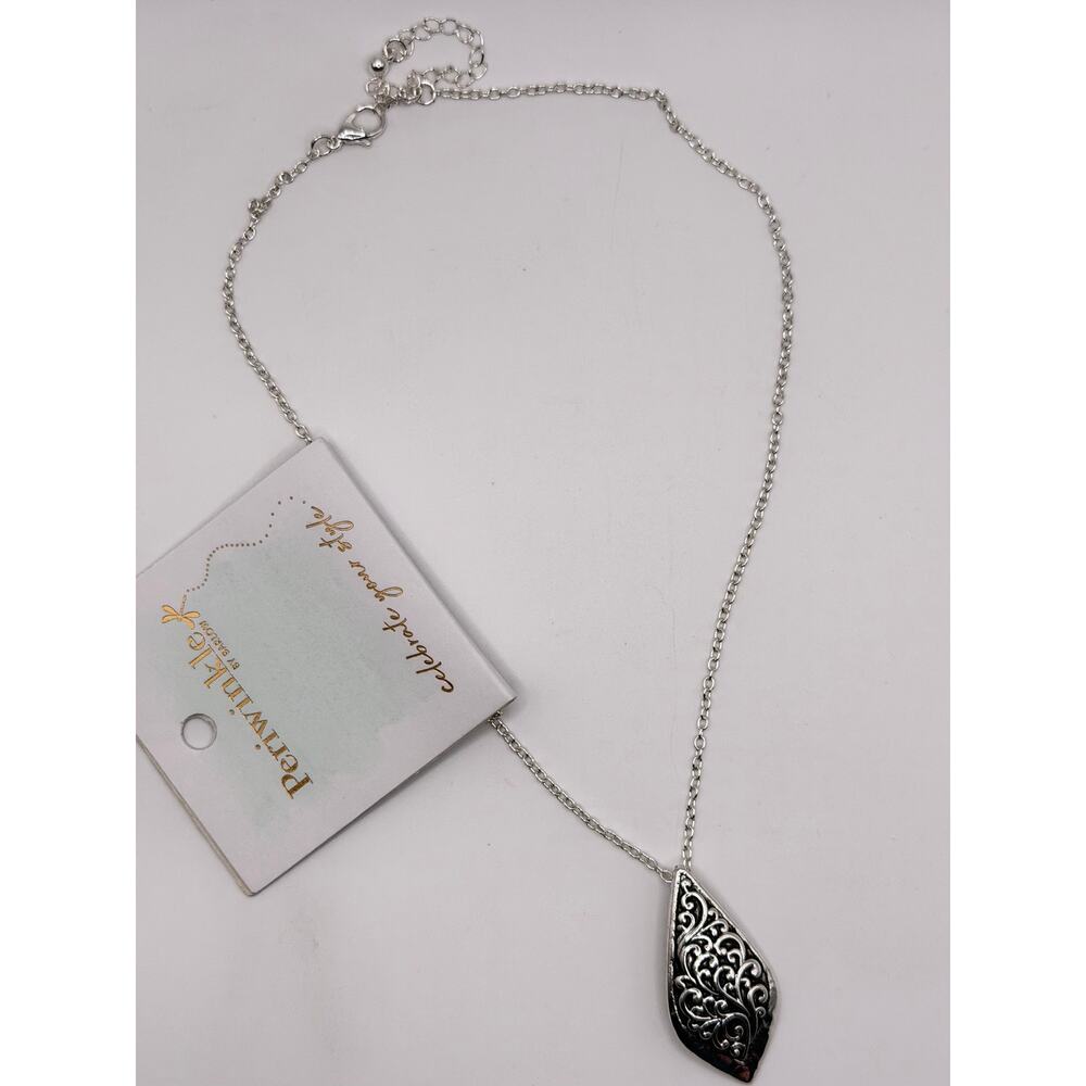Silver Filigree Teardrop Pendant Necklace NWT - Picture 3 of 8
